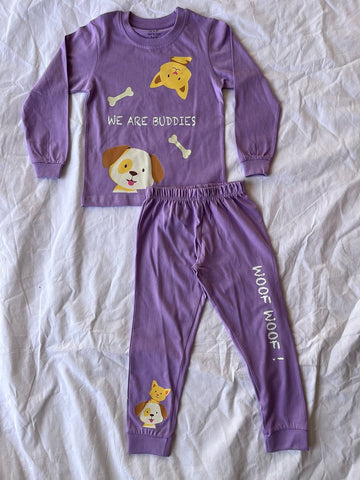 Lavender Buddies Kids Full Sleeve Cotton Dress